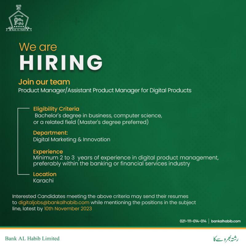 Bank AL Habib Limited Jobs