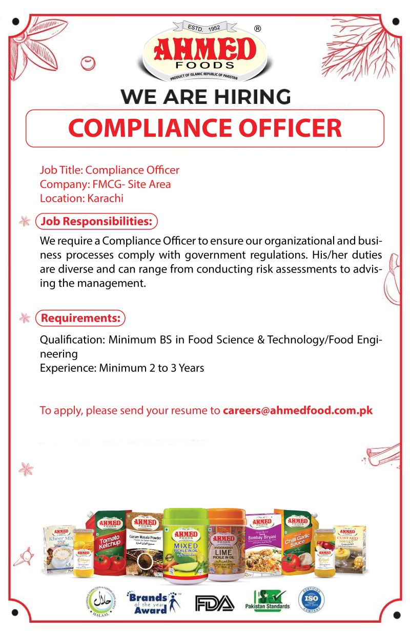 Ahmed Foods Private Limited Jobs