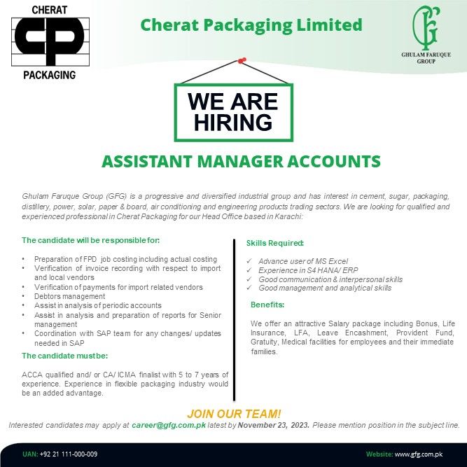 Cherat Packaging Limited Jobs