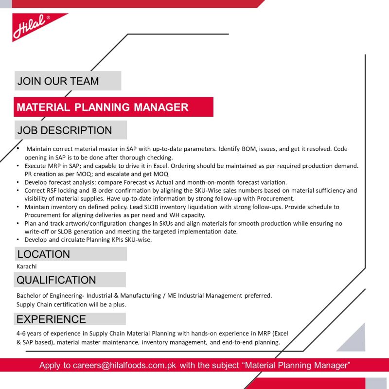 Hilal Foods Jobs