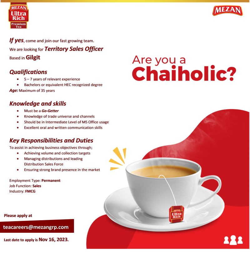 Mezan Tea Pvt Ltd Jobs