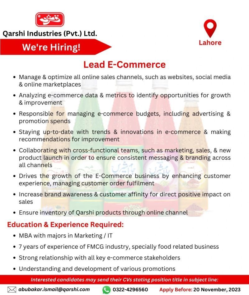 Qarshi Industries Private Limited Jobs