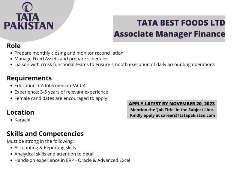 TATA Pakistan Jobs