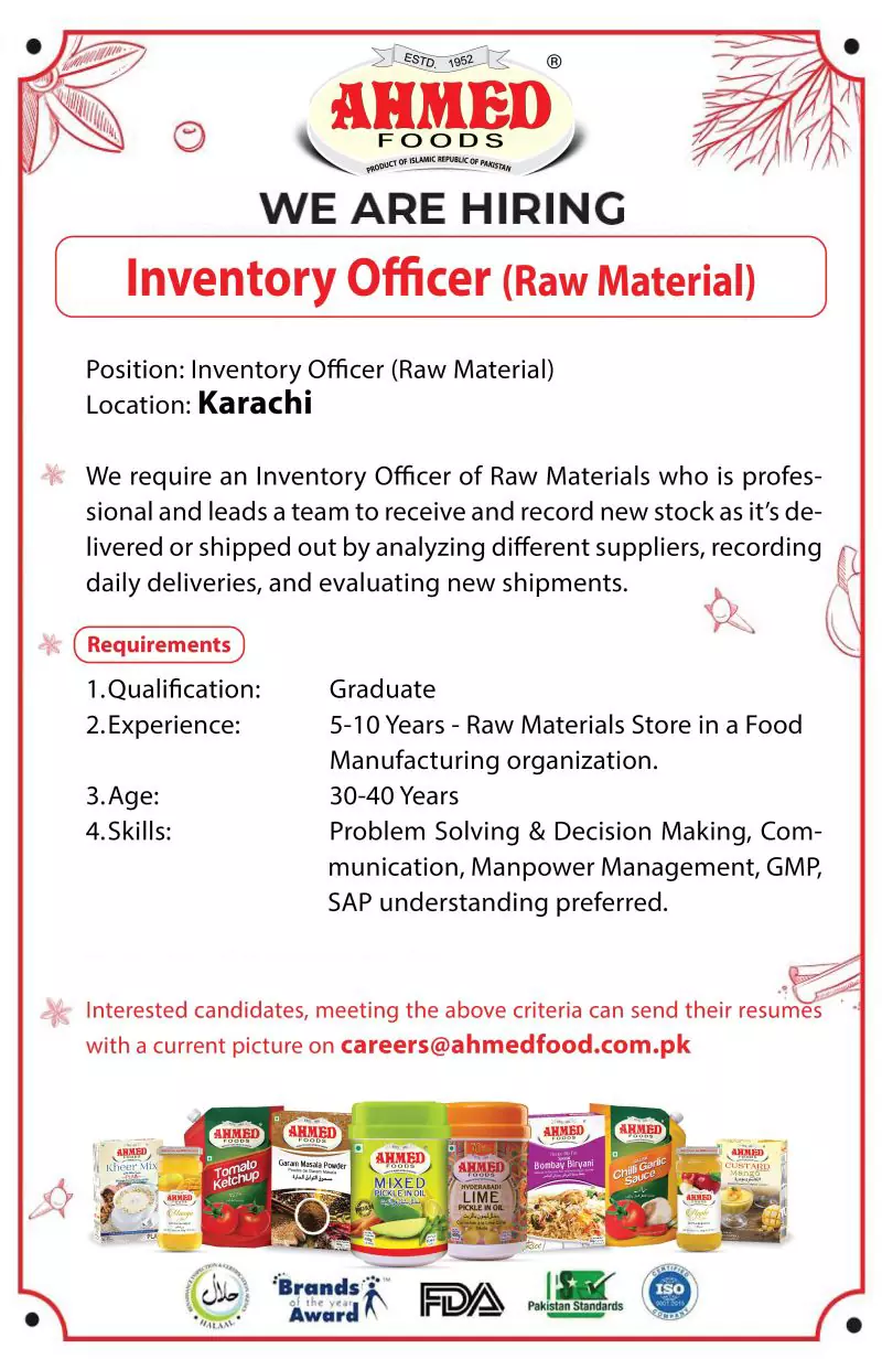 Ahmed Foods Private Limited Jobs