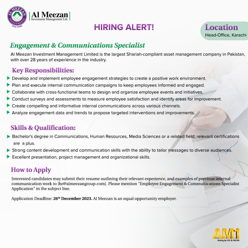 Al Meezan Investment Management Ltd Jobs