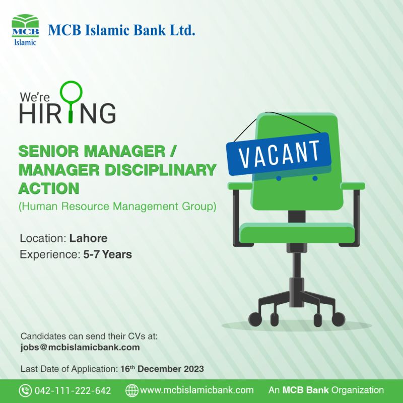 MCB Islamic Bank Limited Jobs