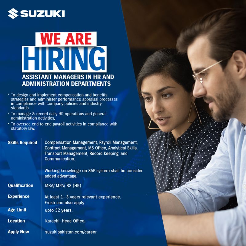 Pak Suzuki Motor Company Limited Jobs 2024