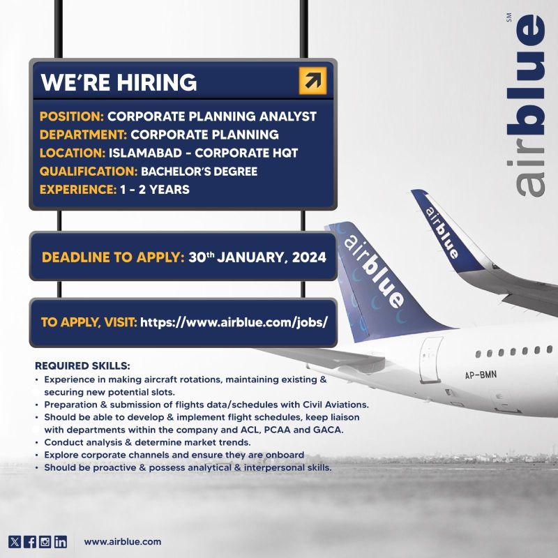 Airblue Jobs 2024