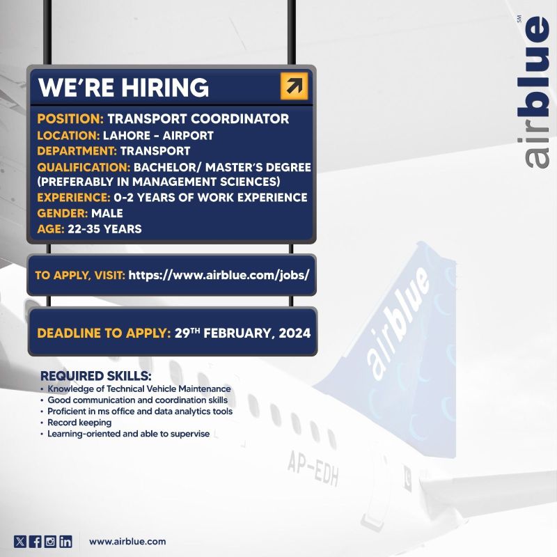 Airblue Jobs 2024