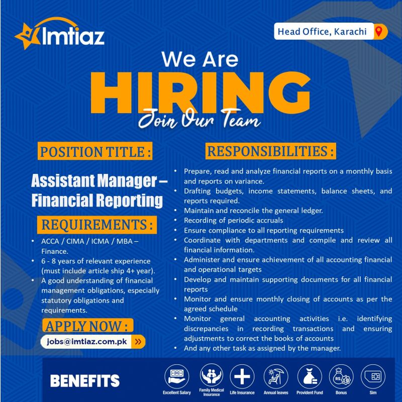 Imtiaz Super Market Jobs 2024