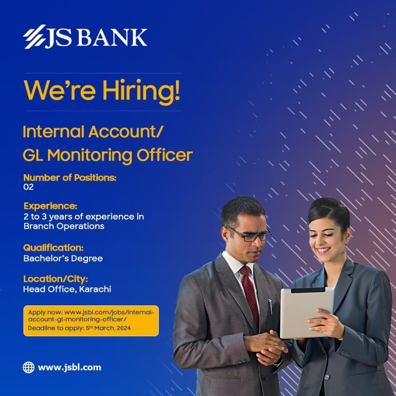 JS Bank Jobs 2024