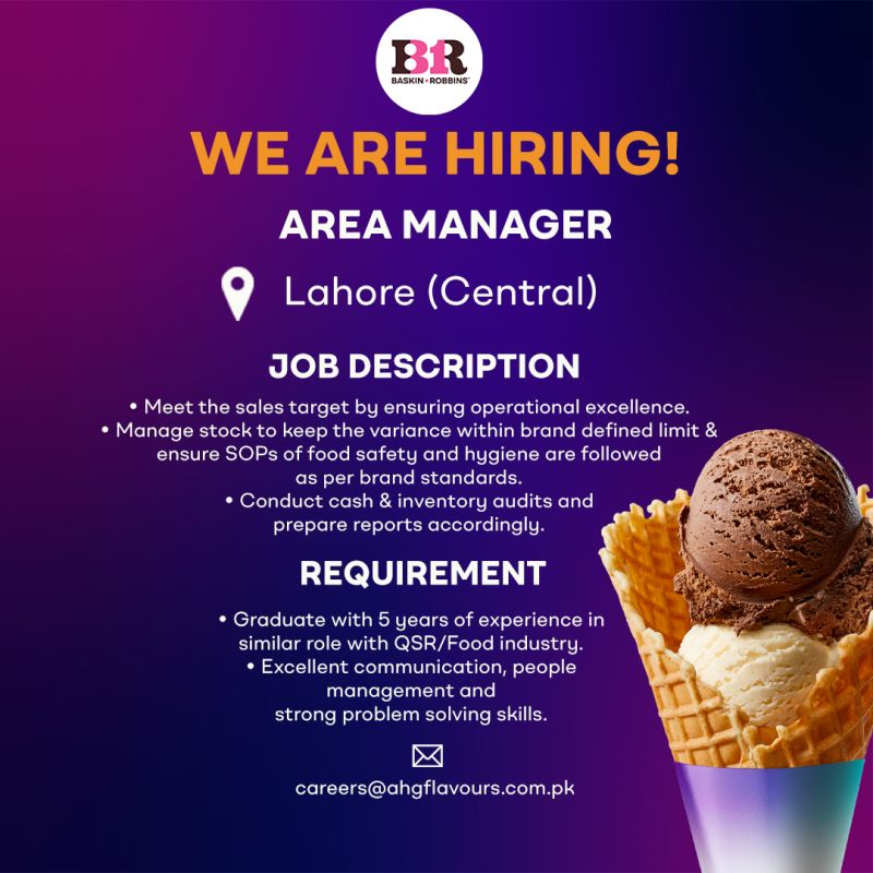 Baskin Robbins Pakistan Jobs 2024